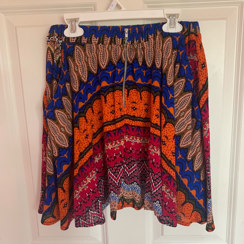 Lily White Colorful Patterned Skirt